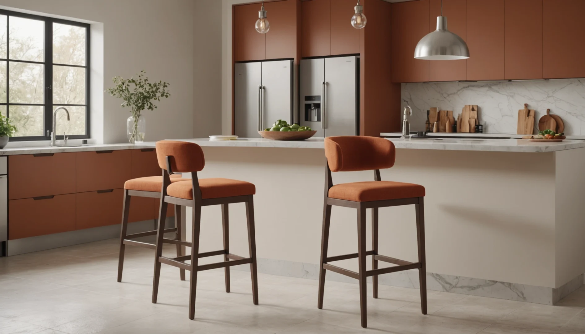 tabouret de bar terracotta