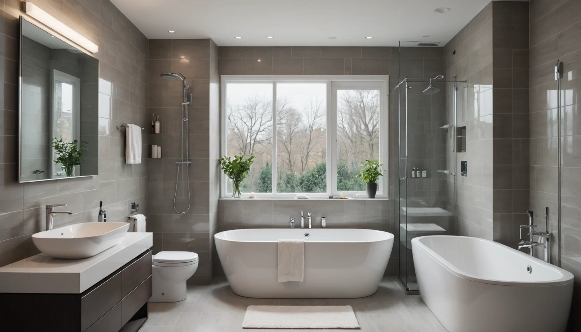 petite salle de bain avec baignoire et douche