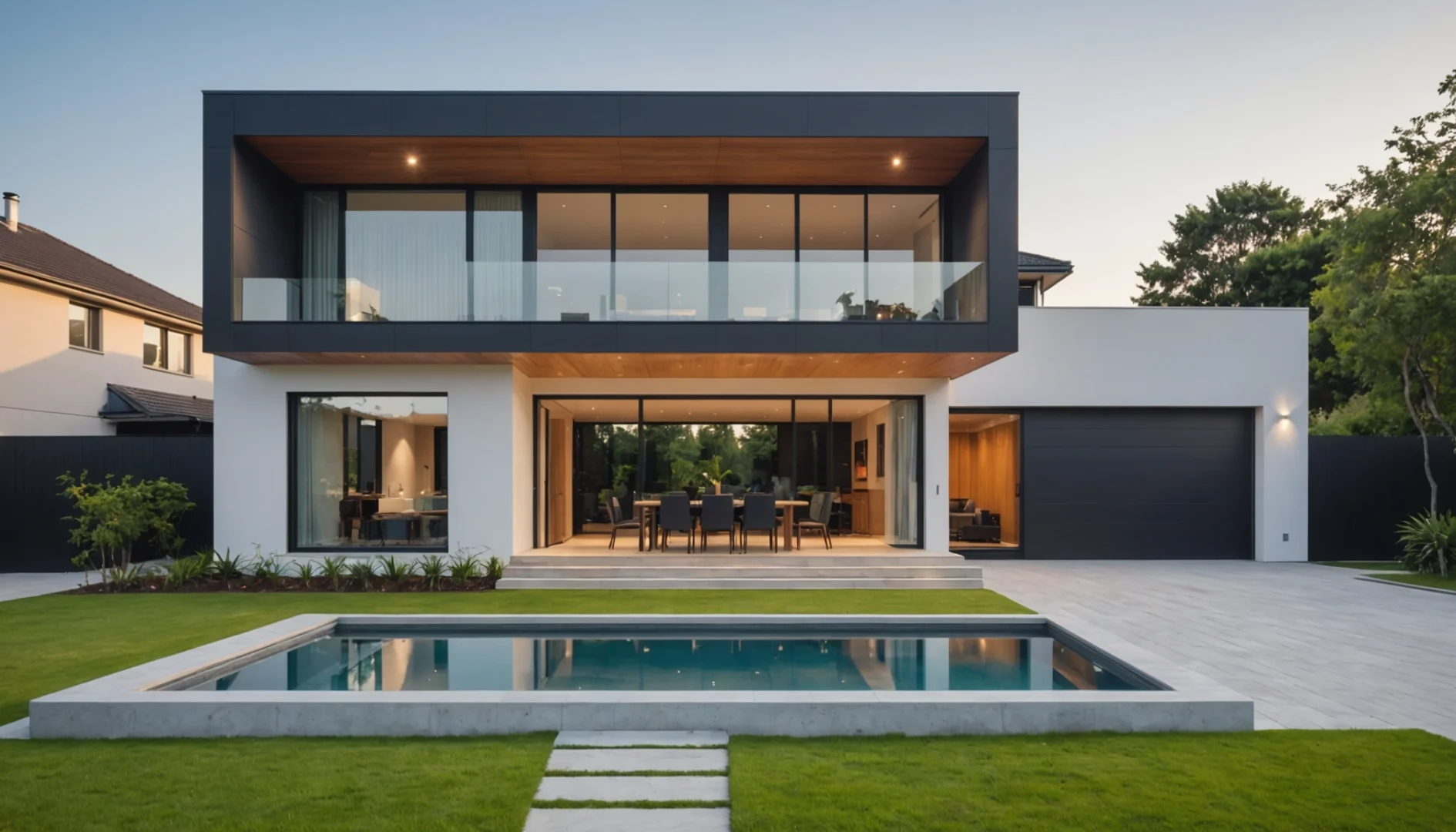 maison moderne avec toit plat